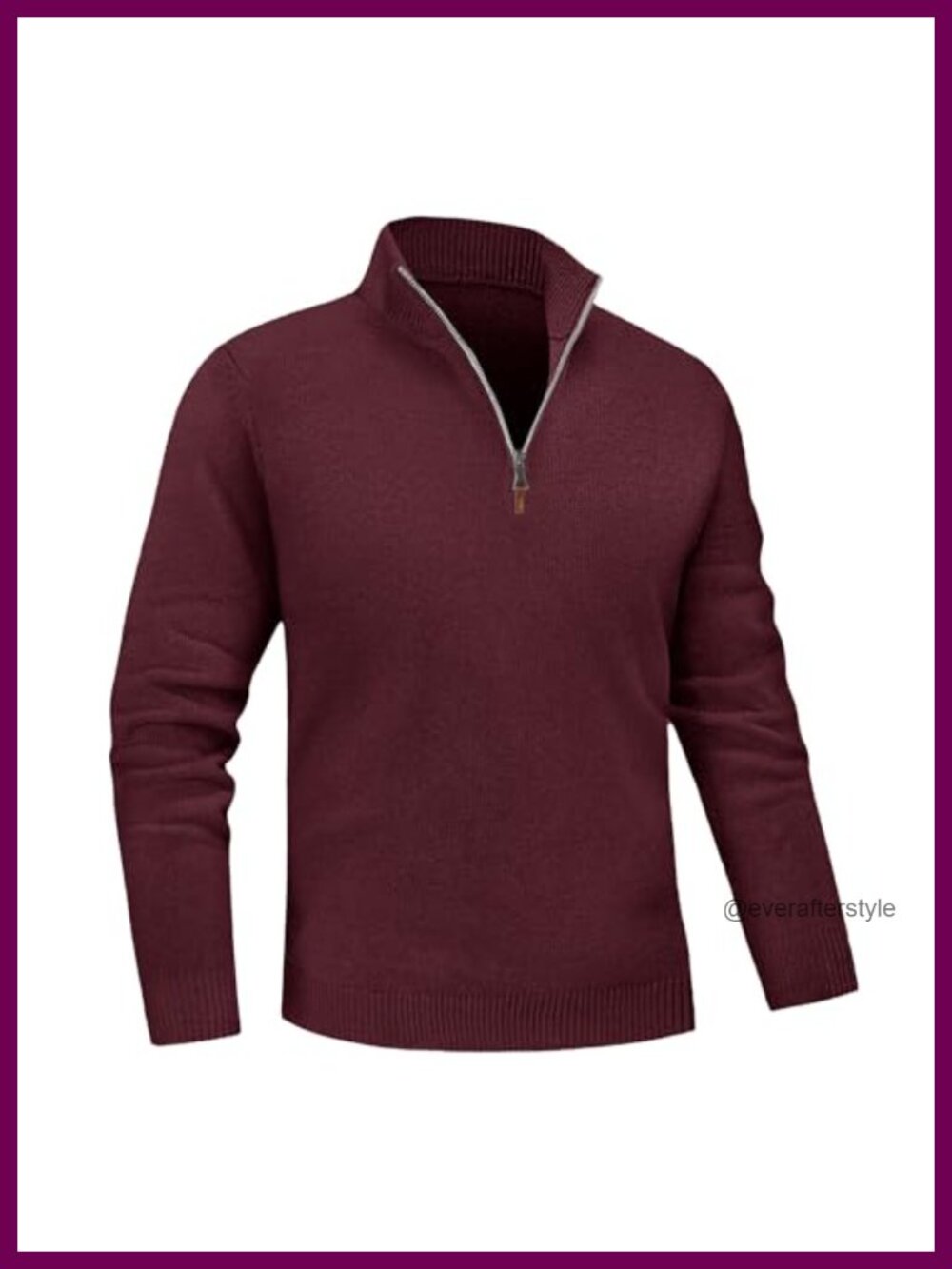 Men's Quarter Zip Knitted Pullover Sweater Cotton Blend Regular Fit